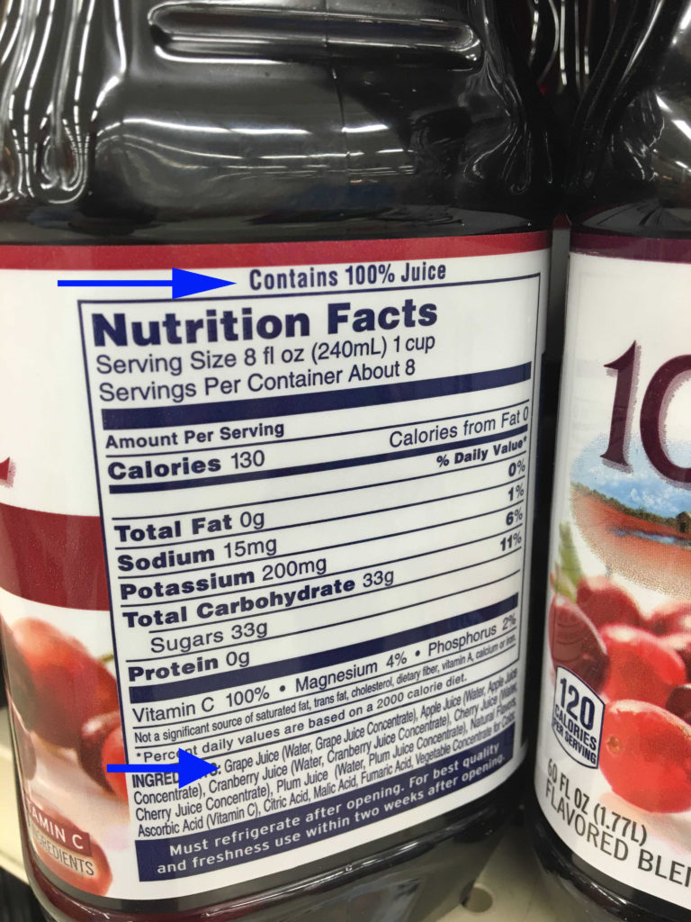 juice nutrition facts
