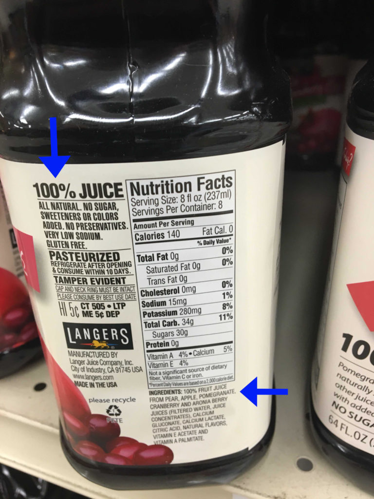 juice nutrition facts 3